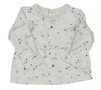 Bílé triko s hvězdičkami a kometami a volánky George