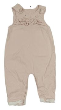 Světlepudrové laclové tepláky s čumáčkem a volánky Mothercare