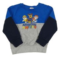 Modro-sivo-tmavomodrá mikina s PAW PATROL nickelodeon