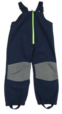 Tmavomodro-šedé softshellové laclové kalhoty Topolino