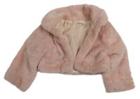 Světlerůžové kožešinové podšité bolérko