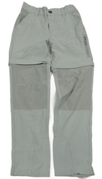 Svetlosivé šušťákové outdoorové nohavice s odepínacími nohavicami alive