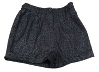 Černo-stříbrné melírované úpletové kraťasy George