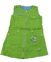 Zelené propínací šaty riflového vzhledu s kačerem