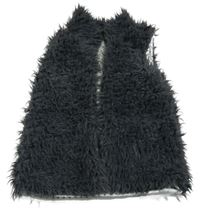 Tmavosivá huňatá podšitá vesta huLLabaLOO