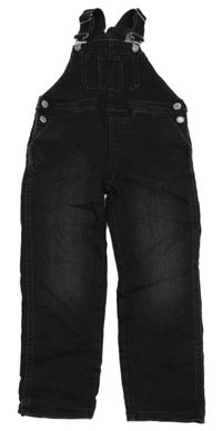 Černé teplákové riflové laclové podšité kalhoty H&M