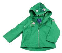Zelená šusťáková nepromokavá funkční jarní bunda s Peppa Pig a kapucí a ostny REGATTA