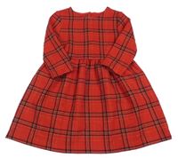 Červeno-černo-tmavozeleno-zlaté kostkované úpletové šaty St. Bernard