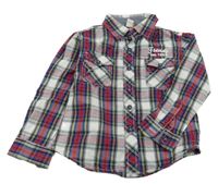 Bílo-červeno-kostkovaná košile s logem FRENDZ