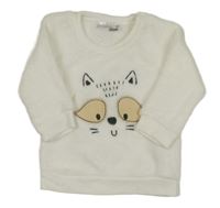 Biela plyšová mikina s čumáčkem Ergee