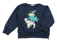 Tmavomodrá mikina s dinosaurami M&S