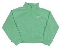 Pistáciová crop mikina s nápismi ZARA