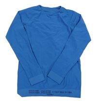 Modré thermo triko se vzorem crivit