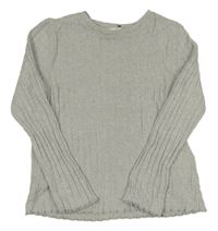 Světlešedé melírované žebrované úpletové mikinotriko M&S