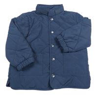 Tmavomodrá prešívaná šušťáková jarná zateplená bunda H&M