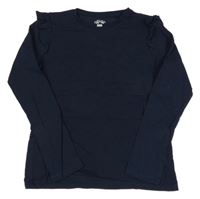 Tmavomodré tričko s volánikmi F&F