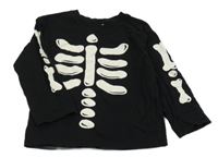 Čierne tričko s kostmi H&M