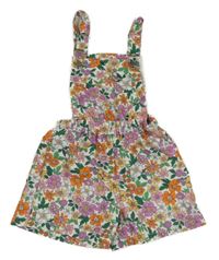 Bílo-barevné květované laclové kraťasy SHEIN