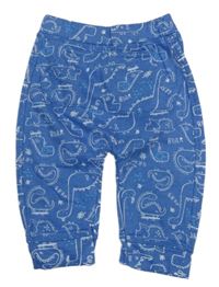 Modré melírované turecké tepláky s dinosaurami a vreckom Peacocks