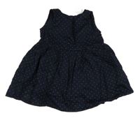 Tmavomodré bodkovaná é šaty