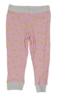 Světlerůžovo/šedé pyžamové nohavice s hviezdičkami alive