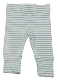 Bielo-modré pruhované rebrované tepláky s hviezdičkou Tu