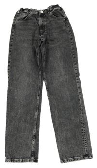 Tmavošedé plísňové relaxed fit waist tapered leg rifle H&M