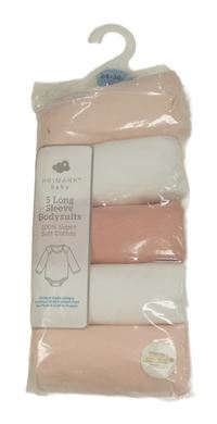 Nové - 5x - Body - 2x - Světlerůžové a bílé, 1x - starorůžové PRIMARK