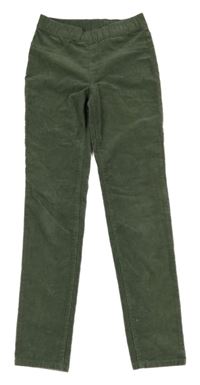 Khaki elastické manšestráky H&M