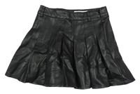 Čierna skladaná koženková sukňa ZARA
