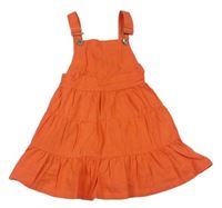 Oranžové plátenné šaty