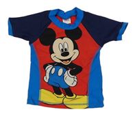 Červeno-modro-tmavomodré UV tričko s Mickeym Matalan