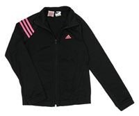 Černá sportovní propínací mikina s logem Adidas