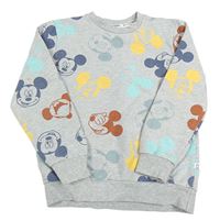 Šedá melírovaná mikina s Mickeym
