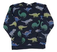 Tmavomodrá mikina s dinosaurami M&S