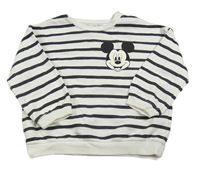 Bielo-čierna pruhovaná mikina s Mickeym H&M