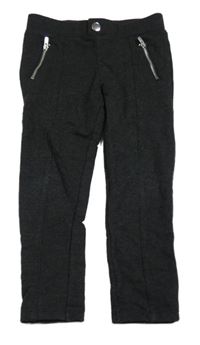Antracitové melírované tregíny so zipy H&M