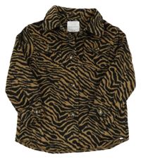 Hnedo-čierna vzorovaná vlnená košeľová bunda Primark