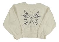 Smotanová oversize mikina s motýlom H&M