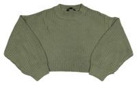 Khaki crop sveter New Look