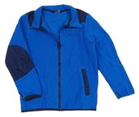 Modrá fleecová prepínaci mikina s šusťákem