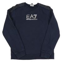 Tmavomodrá mikina s logem Emporio Armani