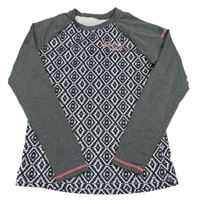 Černo-bílo-tmavošedé spodní funkční triko se vzorem IcePeak