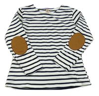 Bielo-čierne pruhované tričko