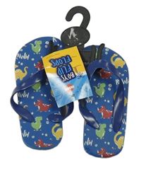 Nové - Modré žabky s dinosaury vel. 23/24