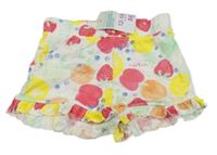 Nové - Bílo-barevné bavlněné kraťasy s ovocem Primark