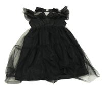 Čierne šaty s tylem Shein