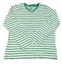 Bielo-zelené pruhované tričko Tchibo