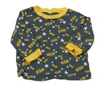 Antracitové tričko s logy Batmana a hviezdami George