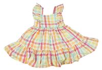 Bielo-farebné kockované šaty s volánikmi F&F